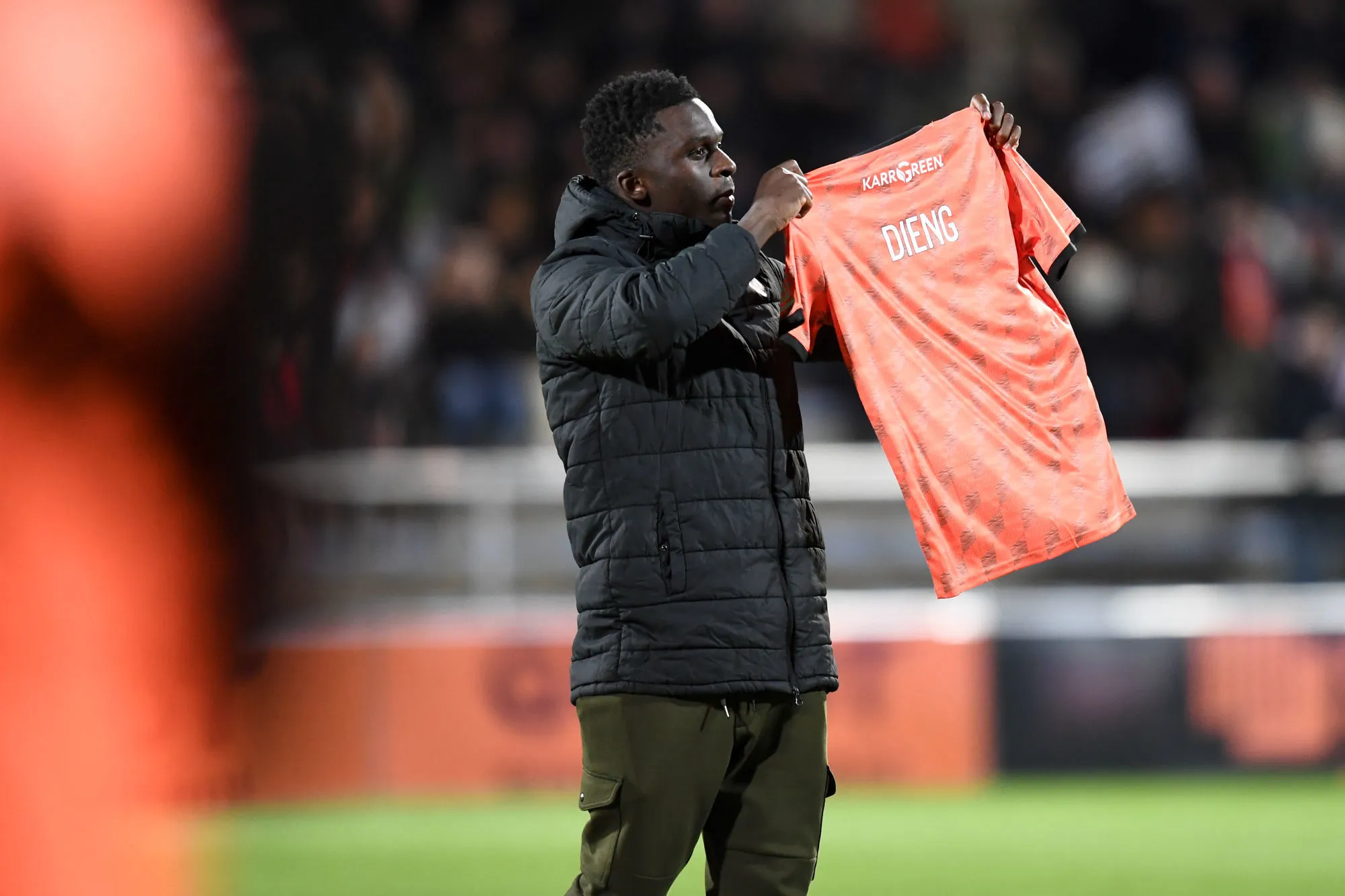 Bamba DIENG during the Ligue 1 Uber Eats match between Lorient and Rennes at Stade du Moustoir on January 27, 2023 in Lorient, France. (Photo by Philippe Lecoeur/FEP/Icon Sport)