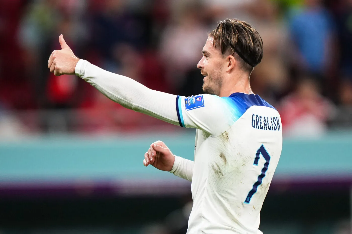 Jack Grealish of England during the FIFA World Cup Qatar 2022 match, Group B, between Wales and England played at Ahmad Bin Ali Stadium on Nov 29, 2022 in Rayan, Qatar. (Photo by Bagu Blanco / Pressinphoto / Icon Sport) - Photo by Icon sport