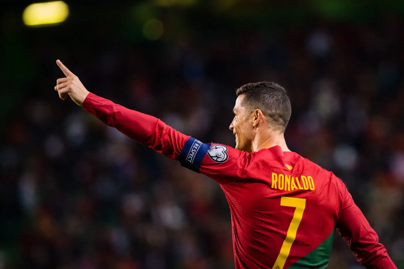 Cristiano Ronaldo of Portugal celebrates a goal during the UEFA EURO 2024 qualifying round group J match between Portugal and Liechtenstein at Estadio Jose Alvalade.
(Final score: Portugal 4 - 0 Liechtenstein) (Photo by Henrique Casinhas / SOPA Images/Sipa USA) - Photo by Icon sport