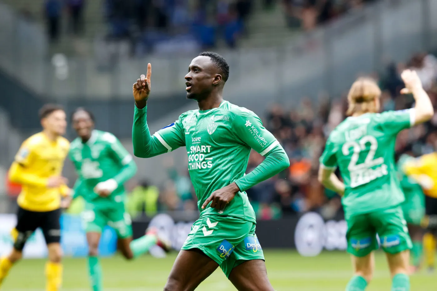 25 Ibrahima WADJI (asse) during the Ligue 2 BKT match between Saint-Etienne and Niort at Stade Geoffroy-Guichard on April 1, 2023 in Saint-Etienne, France. (Photo by Loic Baratoux/FEP/Icon Sport)