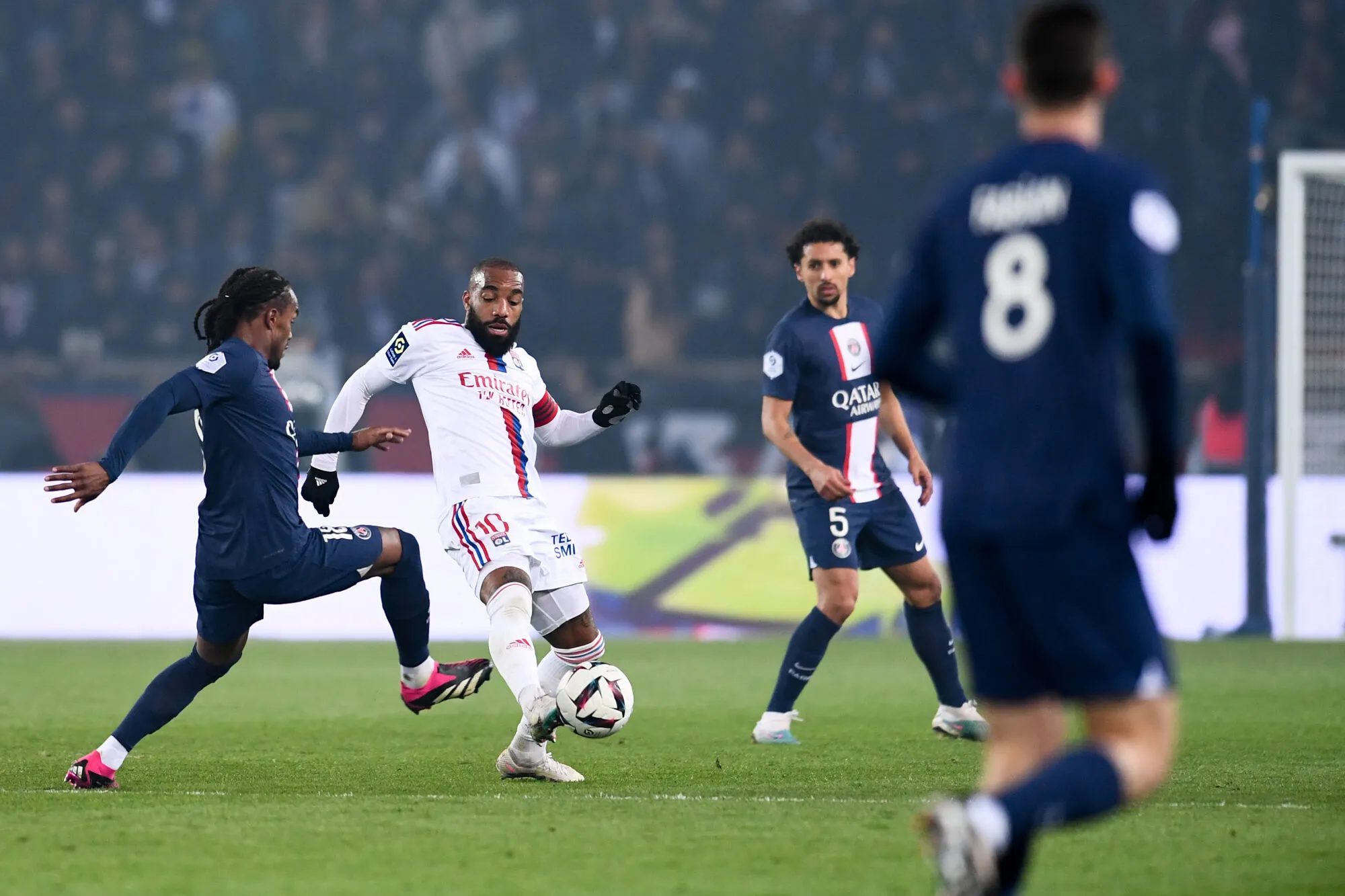 10 Alexandre LACAZETTE (ol) during the Ligue 1 Uber Eats match between PSG and Lyon at Parc des Princes on April 2, 2023 in Paris, France. (Photo by Philippe Lecoeur/FEP/Icon Sport)