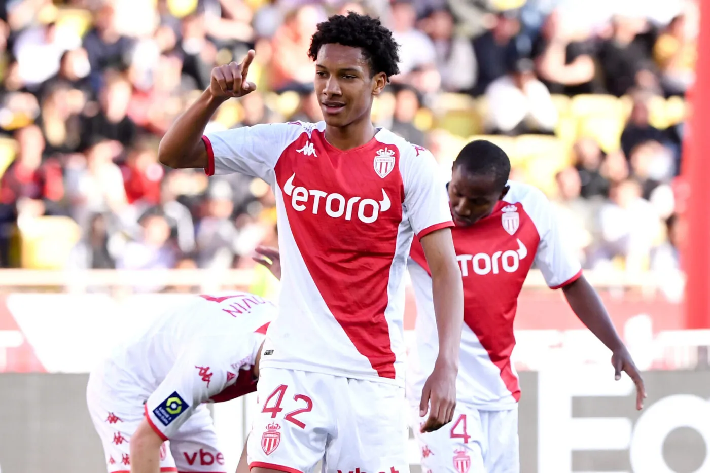 42 Edan DIOP (asm) during the Ligue 1 Uber Eats match between Monaco and Strasbourg at Stade Louis II on April 2, 2023 in Monaco, Monaco. (Photo by Anthony Bibard/FEP/Icon Sport)