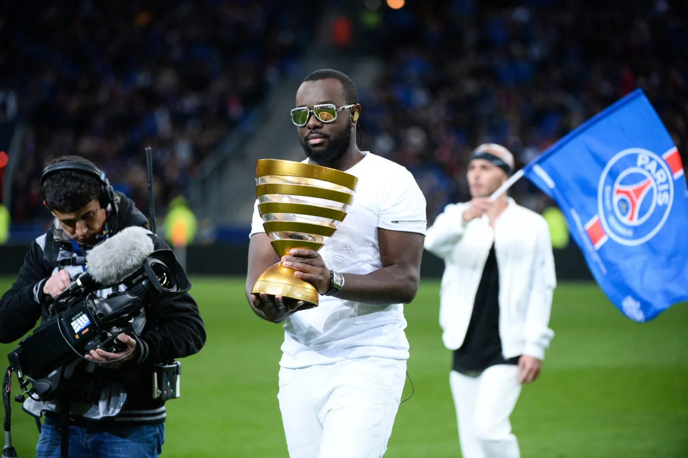French singer Maitre Gims during the League Cup Final match between Lille and Paris Saint-Germain at Stade de France on April 23, 2016 in Paris, France. (Photo by Nolwenn Le Gouic/Icon Sport)