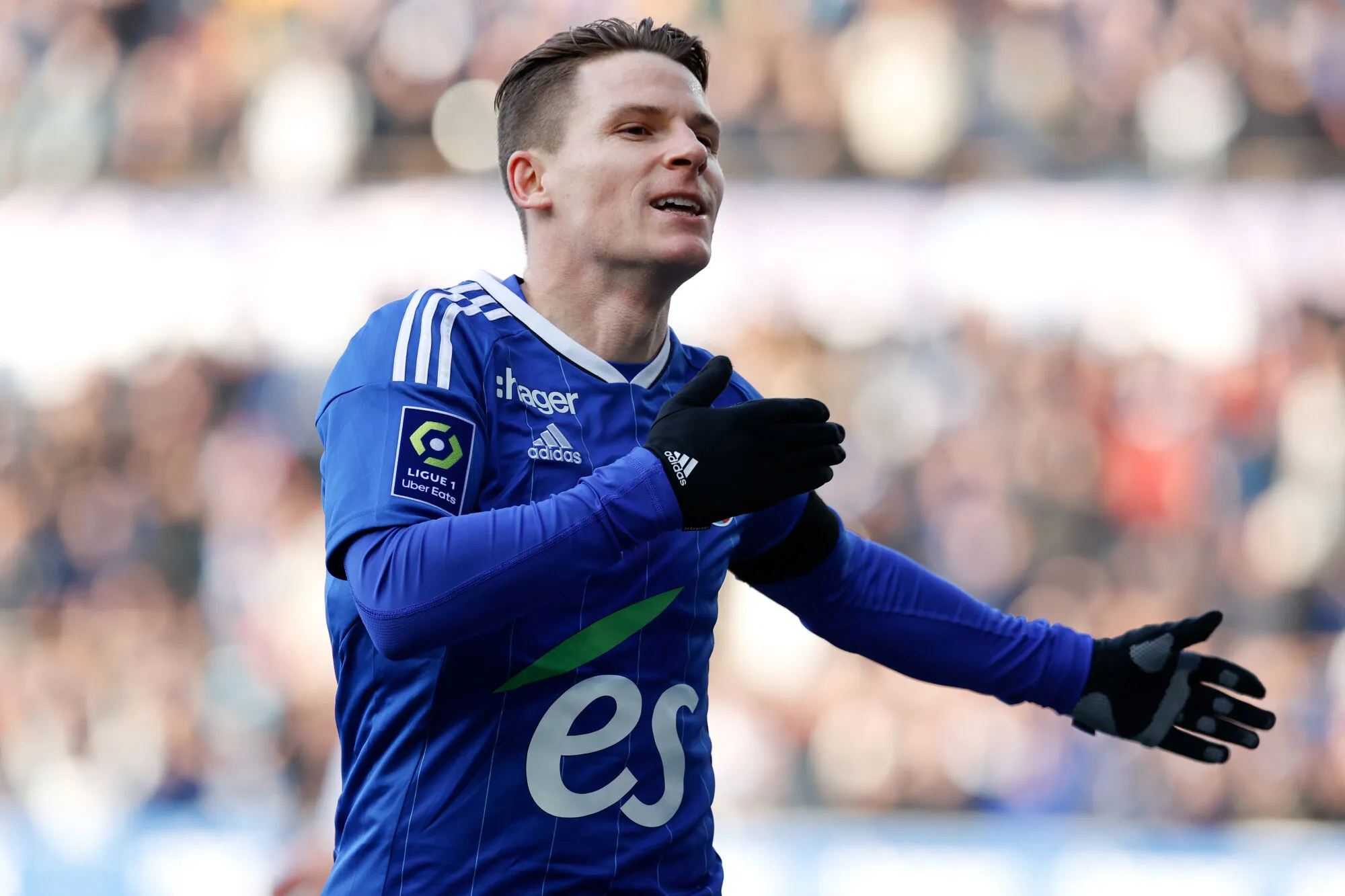 09 Kevin GAMEIRO (rcsa) during the Ligue 1 Uber Eats between Strasbourg and Toulouse at Stade de la Meinau on January 29, 2023 in Strasbourg, France. (Photo by Loic Baratoux/FEP/Icon Sport)