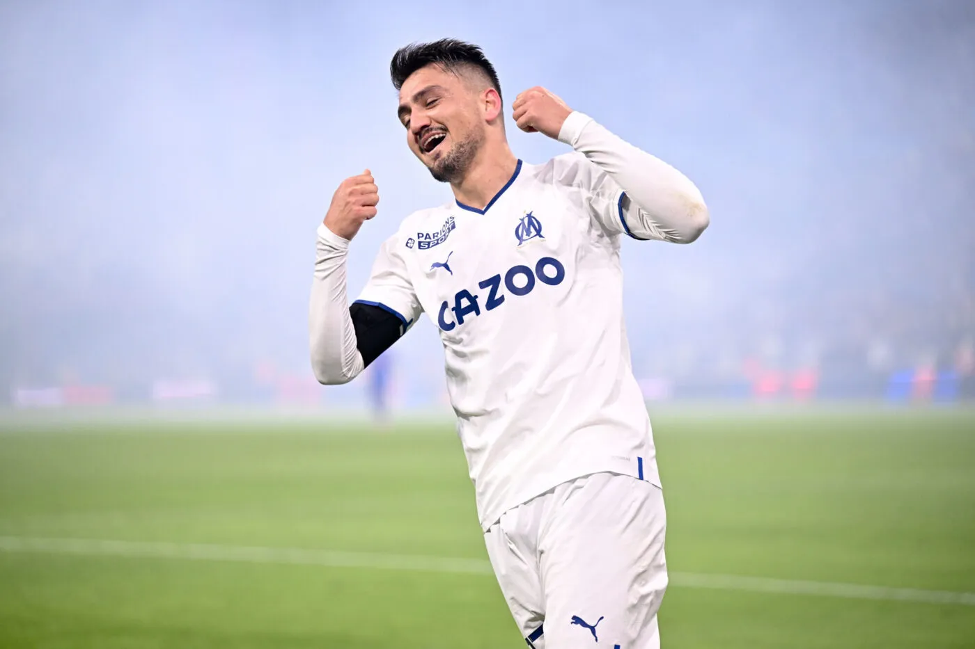 17 Cengiz UNDER (om) during the Ligue 1 Uber Eats match between Marseille and Troyes at Orange Velodrome on April 16, 2023 in Marseille, France. (Photo by Anthony Bibard/FEP/Icon Sport)