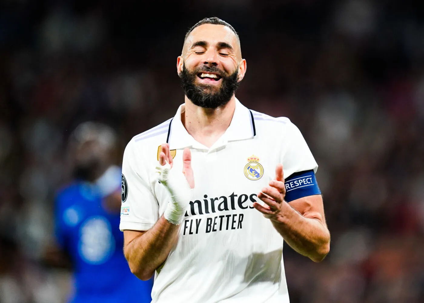 Karim Benzema of Real Madrid during the UEFA Champions League match, Quarter-Finals, 1st leg between Real Madrid and Chelsea FC played at Santiago Bernabeu Stadium on April 12, 2023 in Madrid, Spain. (Photo by Sergio Ruiz / Pressinphoto / Icon Sport) - Photo by Icon sport
