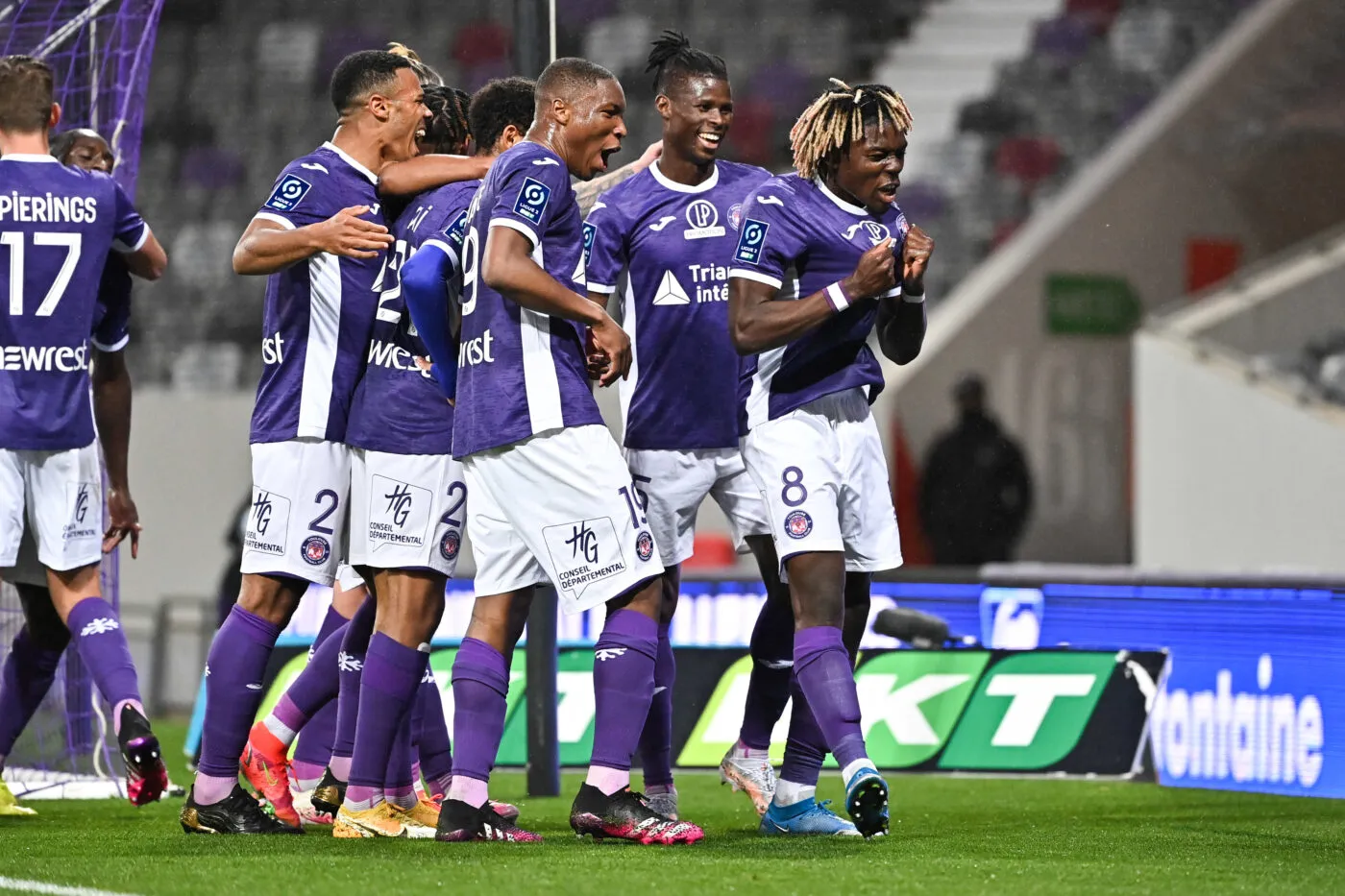 Kouadio Kone of Toulouse during the Play-off match Ligue 2 BKT between Toulouse and Grenoble at Stadium de Toulouse on May 21, 2021 in Toulouse, France. (Photo by Alexandre Dimou/Icon Sport)