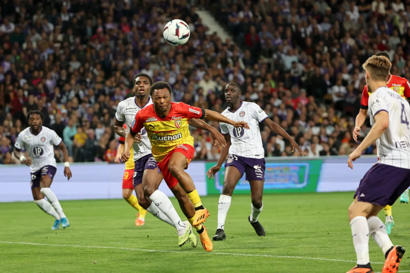 11 Ikoma-Lois OPENDA (rcl) during the Ligue 1 Uber Eats match between Toulouse and Lens at Stadium Municipal on May 2, 2023 in Toulouse, France. (Photo by Romain Perrocheau/FEP/Icon Sport)