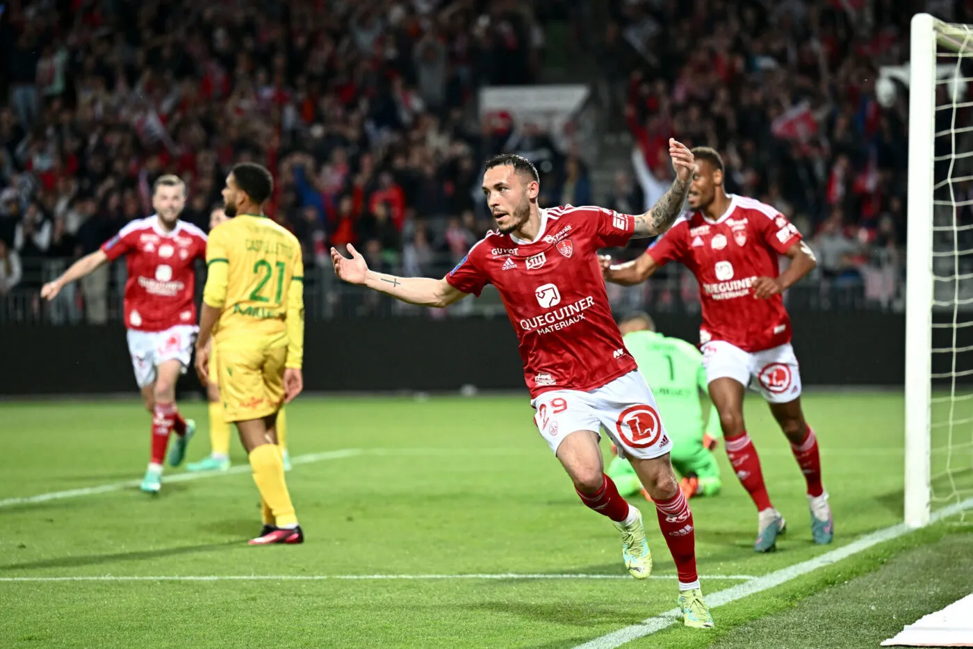 29 Mathias PEREIRA LAGE (sb29) during the Ligue 1 Uber Eats match between Brest and Nantes at Stade Francis Le Ble on May 3, 2023 in Brest, France. (Photo by Anthony Bibard/FEP/Icon Sport)