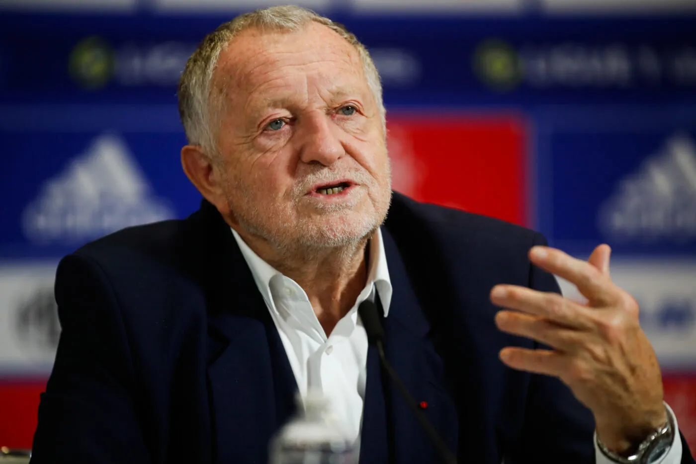 Jean Michel AULAS President of Lyon  during the Press Conference of Lyon at Groupama Stadium on February 3, 2023 in Lyon, France. (Photo by Romain Biard/Icon Sport)