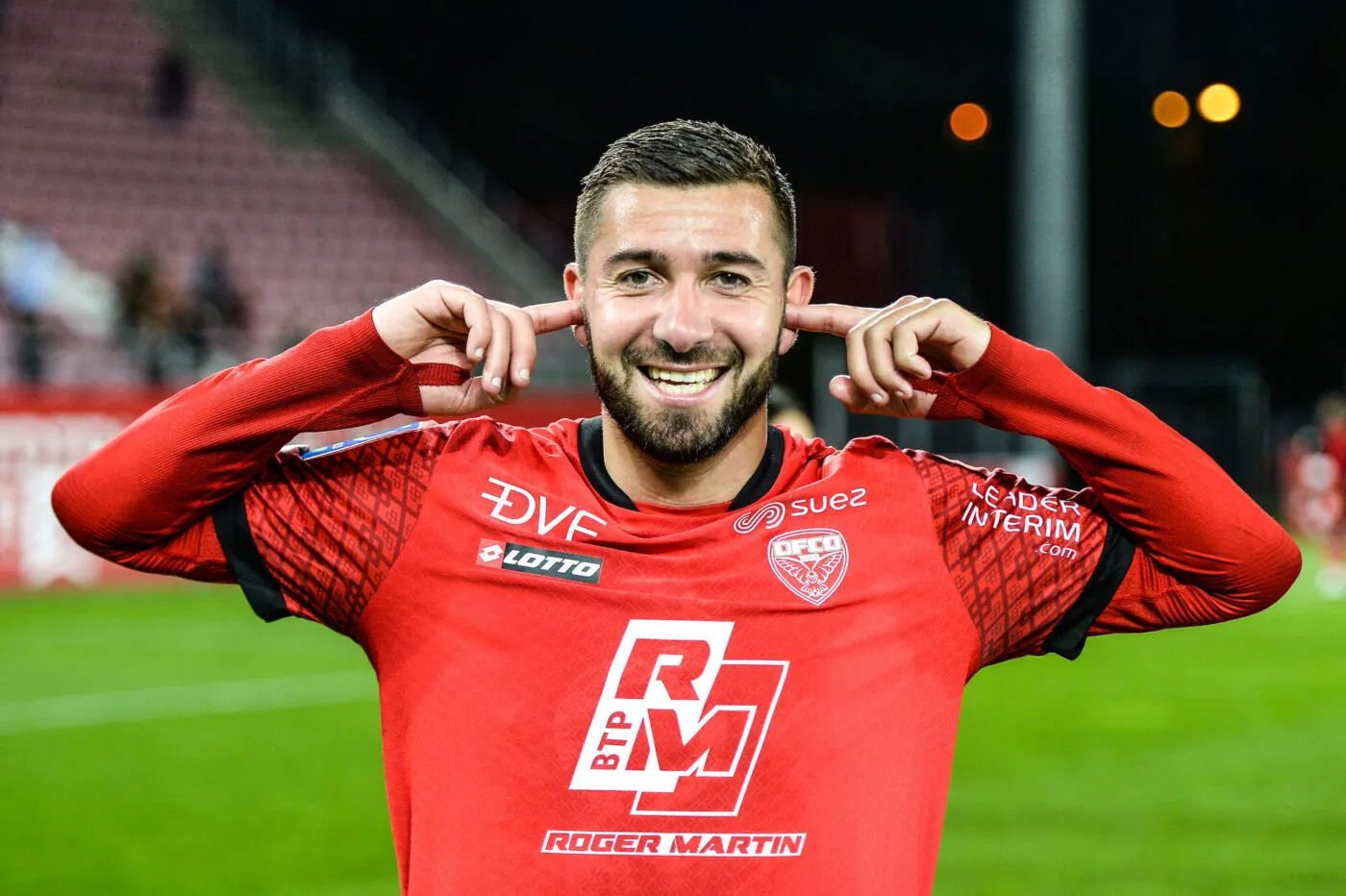 Mickael LE BIHAN of Dijon celebrates the victory after the Ligue 2 BKT match between Dijon and Rodez at Stade Gaston Gerard on April 8, 2023 in Dijon, France. (Photo by Vincent Poyer/Icon Sport)