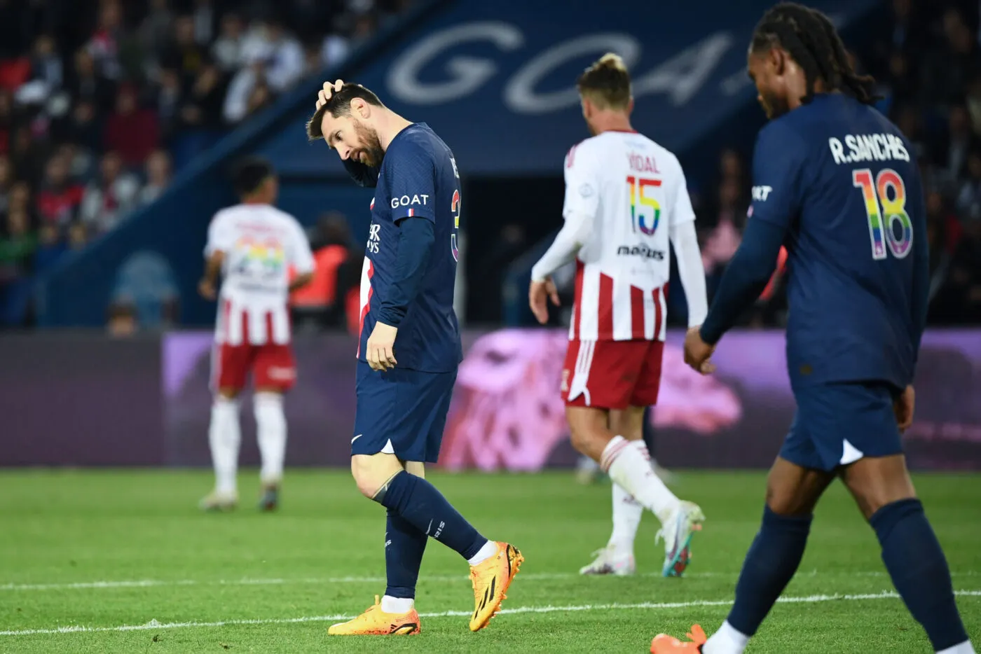 30 Lionel MESSI (psg) during the Ligue 1 Uber Eats match between PSG and Ajaccio at Parc des Princes on May 13, 2023 in Paris, France. (Photo by Christophe Saidi/FEP/Icon Sport)