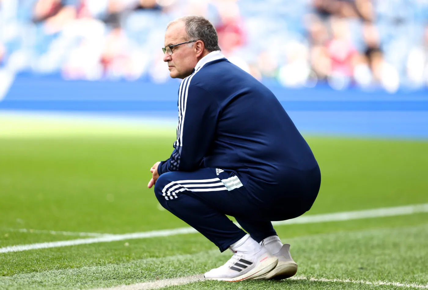 Leeds United manager Marcelo Bielsa on the touchline during the Premier League match at Turf Moor, Burnley. Picture date: Sunday August 29, 2021.