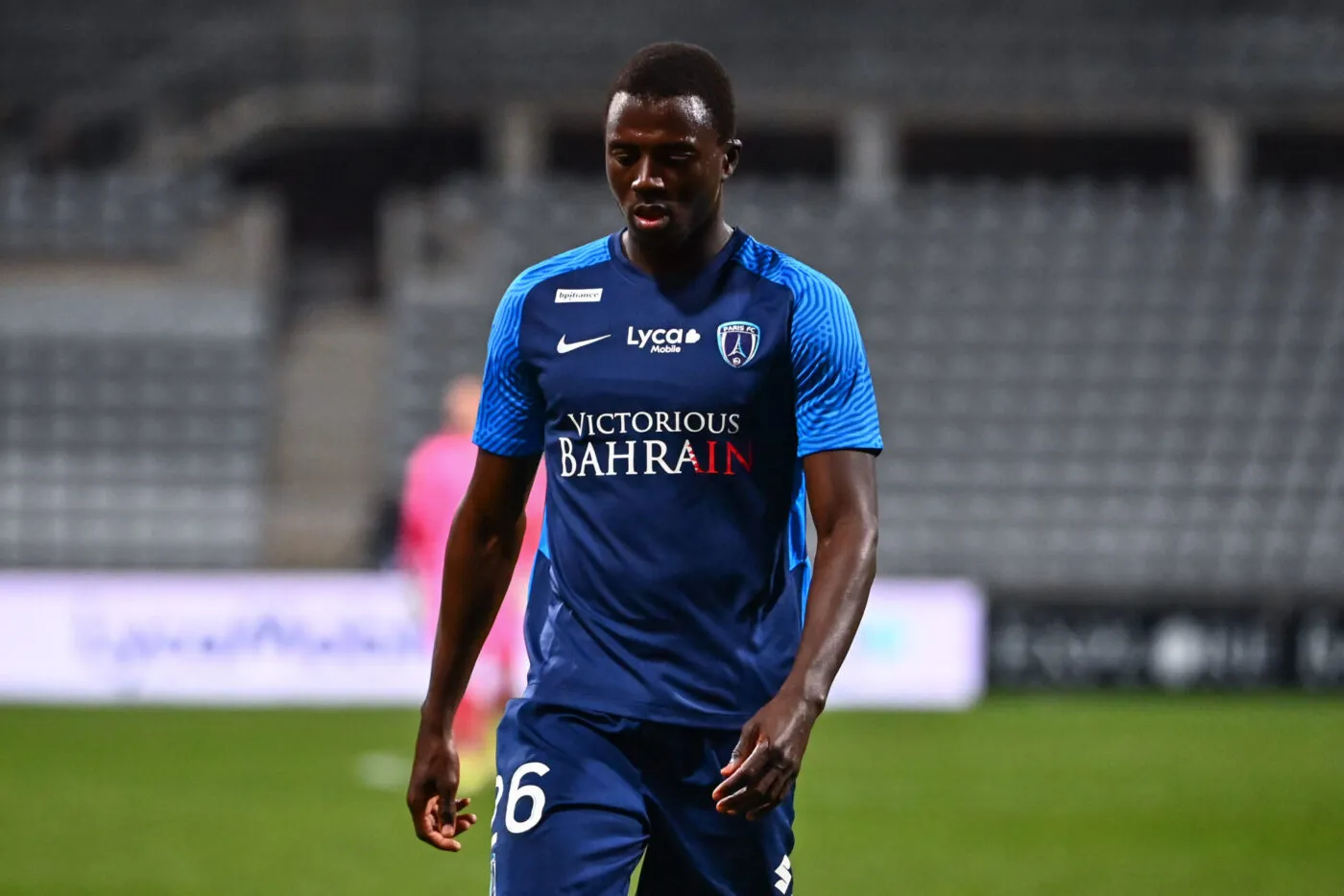 Lamine GUEYE of Paris FC during the Ligue 2 BKT match between Paris FC and Quevilly Rouen at Stade Charlety on February 12, 2022 in Paris, France. (Photo by Anthony Dibon/Icon Sport)