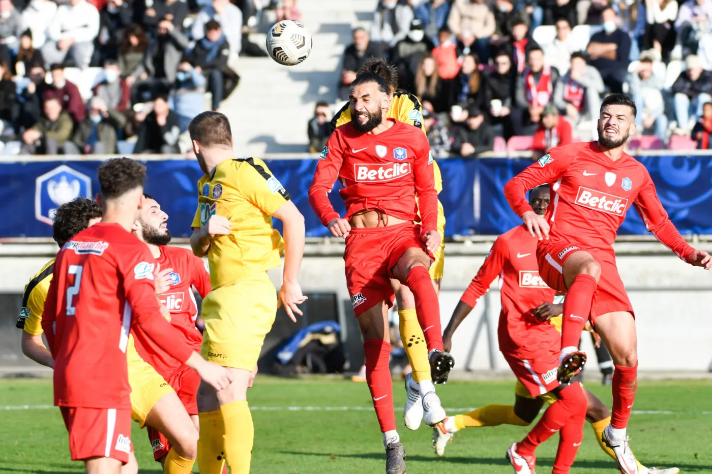 Souleiman DJABOURI of Cannes during the French Cup match between Association Sportive de Cannes v Toulouse Football Club at Stade Pierre de Coubertin on January 2, 2022 in Cannes, France. (Photo by Pascal Della Zuana/Icon Sport)