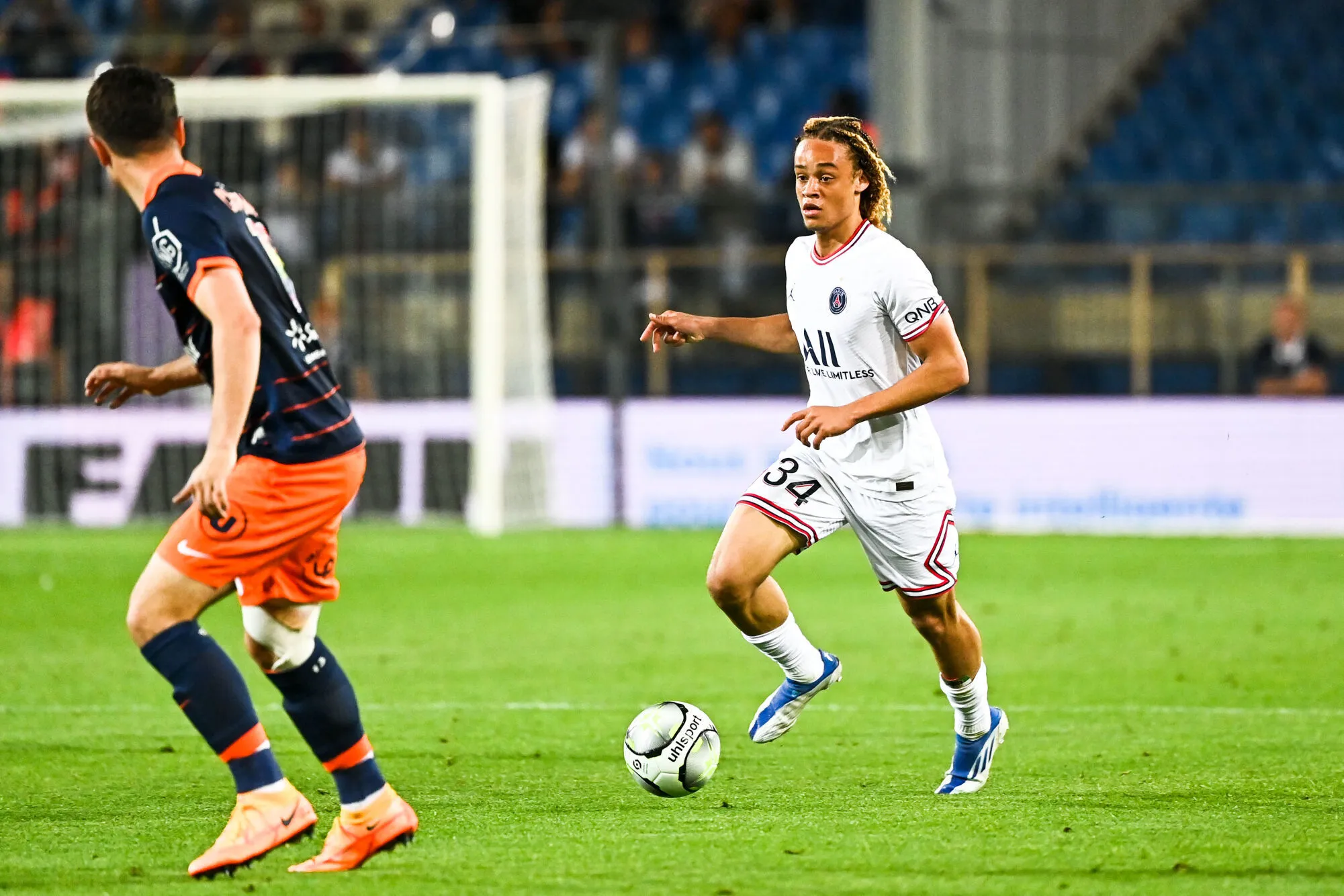 34 Xavi SIMONS (psg) during the Ligue 1 Uber Eats match between Montpellier and Paris at Stade de la Mosson on May 14, 2022 in Montpellier, France. (Photo by Alexandre Dimou/FEP/Icon Sport) - Photo by Icon sport