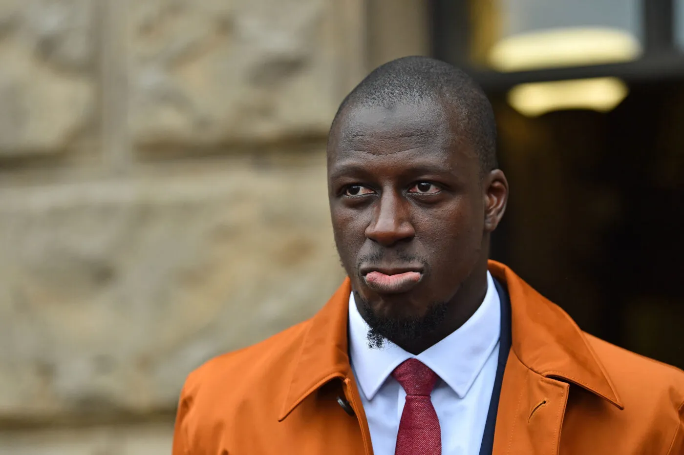Manchester City footballer Benjamin Mendy leaves Chester Crown Court having been found not guilty of one count rape and one of attempted rape. Picture date: Friday July 14, 2023. 