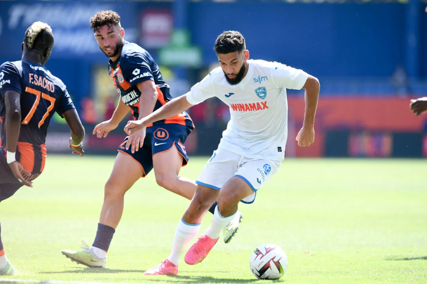 10 Nabil ALIOUI (hac) during the Ligue 1 Uber Eats match between Montpellier Herault Sport Club and Le Havre Athletic Club at Stade de la Mosson on August 13, 2023 in Montpellier, France. (Photo by Philippe Lecoeur/FEP/Icon Sport)