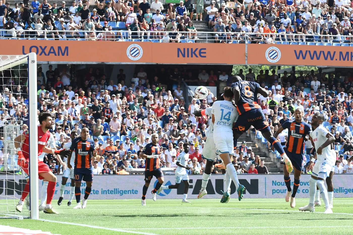 08 Akor Jerome ADAMS (mhsc) during the Ligue 1 Uber Eats match between Montpellier Herault Sport Club and Le Havre Athletic Club at Stade de la Mosson on August 13, 2023 in Montpellier, France. (Photo by Philippe Lecoeur/FEP/Icon Sport)