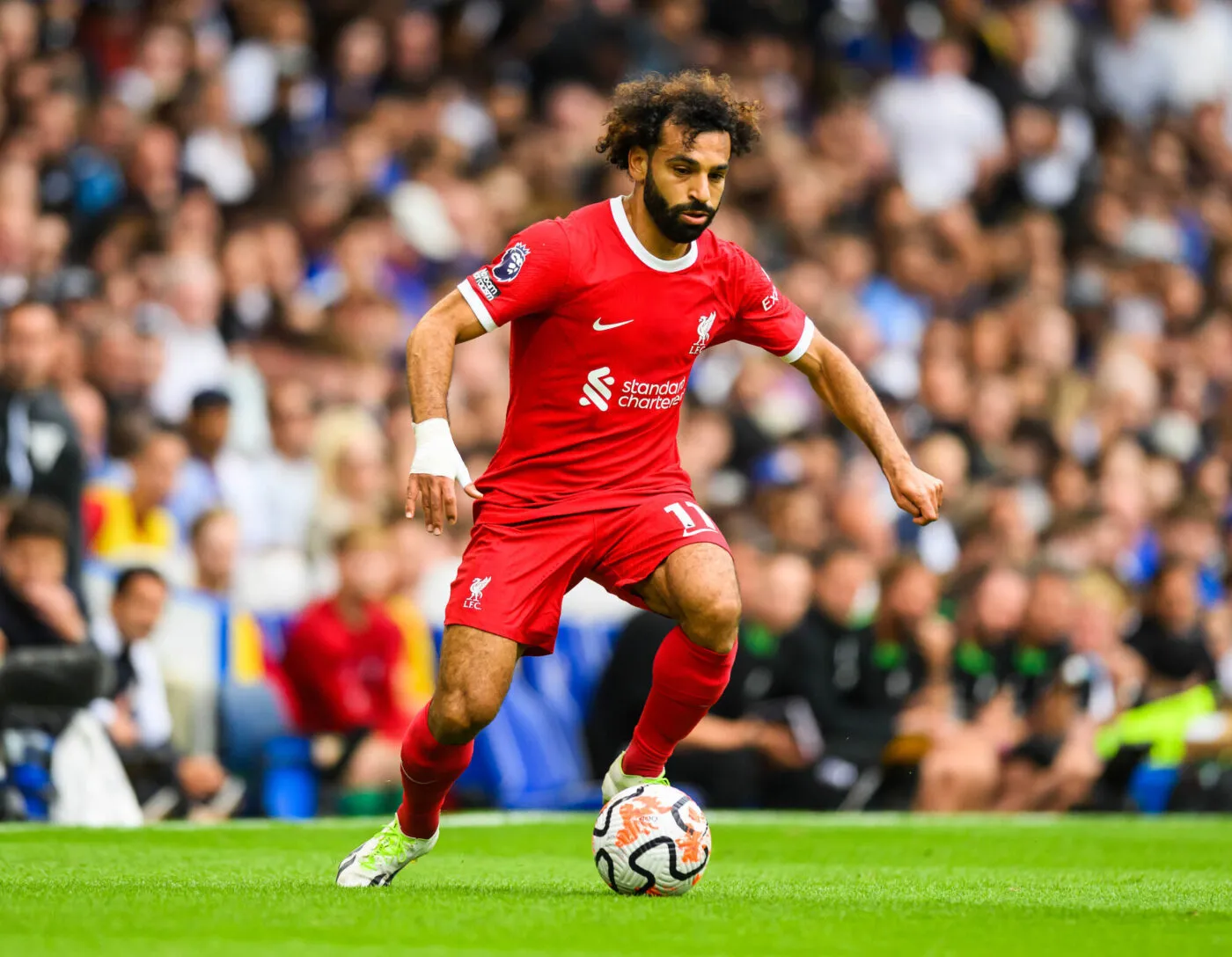Liverpool's Mo Salah during the Premier League match at Stamford Bridge, London. - Photo by Icon sport