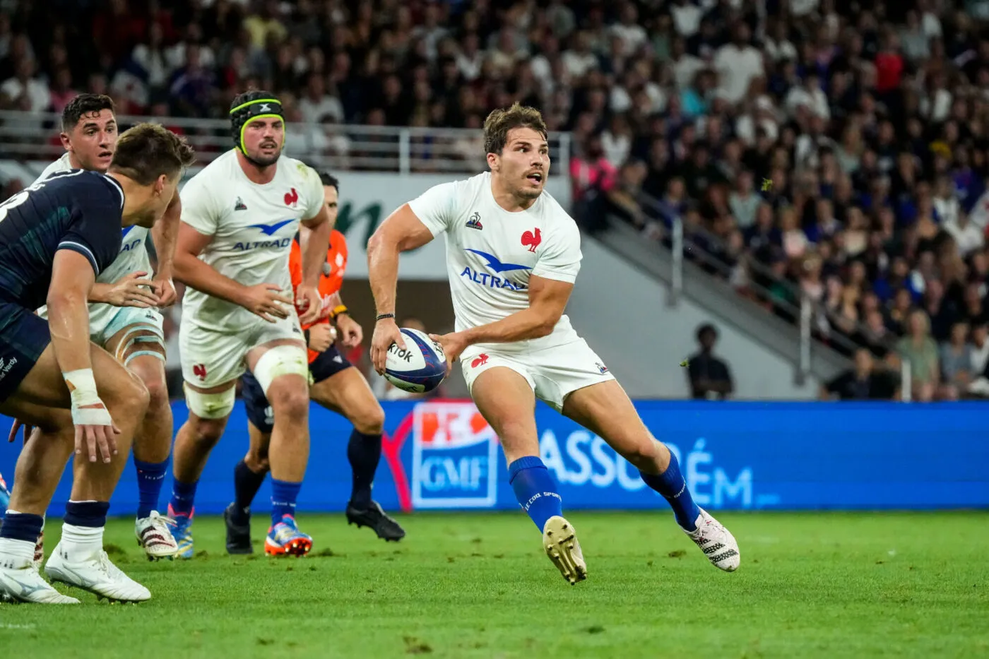 Antoine DUPONT of France General View of Stade Geoffrey Guichard during the Summer Nations Series match between France and Ecosse on August 12, 2023 in Saint-Etienne, France. (Photo by Hugo Pfeiffer/Icon Sport)