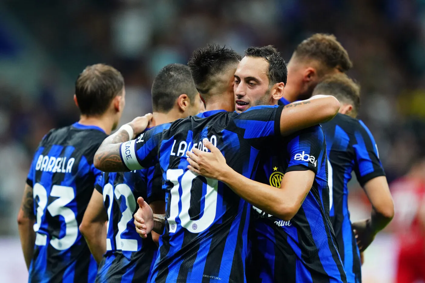 Foto Spada/LaPresse 19 Agosto 2023 - Milano , Italia - sport, calcio -Fc Inter vs Monza - Campionato italiano di calcio Serie A TIM 2023/2024 - Stadio San Siro Nella foto: esultanza dopo gol 2-0 Lautaro Martinez (FC Inter); August 19 , 2023 Milan , Italy - sport, calcio -Fc Inter vs Monza - Serie A Football Championship 2023/2024 - San Siro Stadium . In the pic : celebrates after scoring 2-0 Lautaro Martinez (FC Inter); - Photo by Icon sport