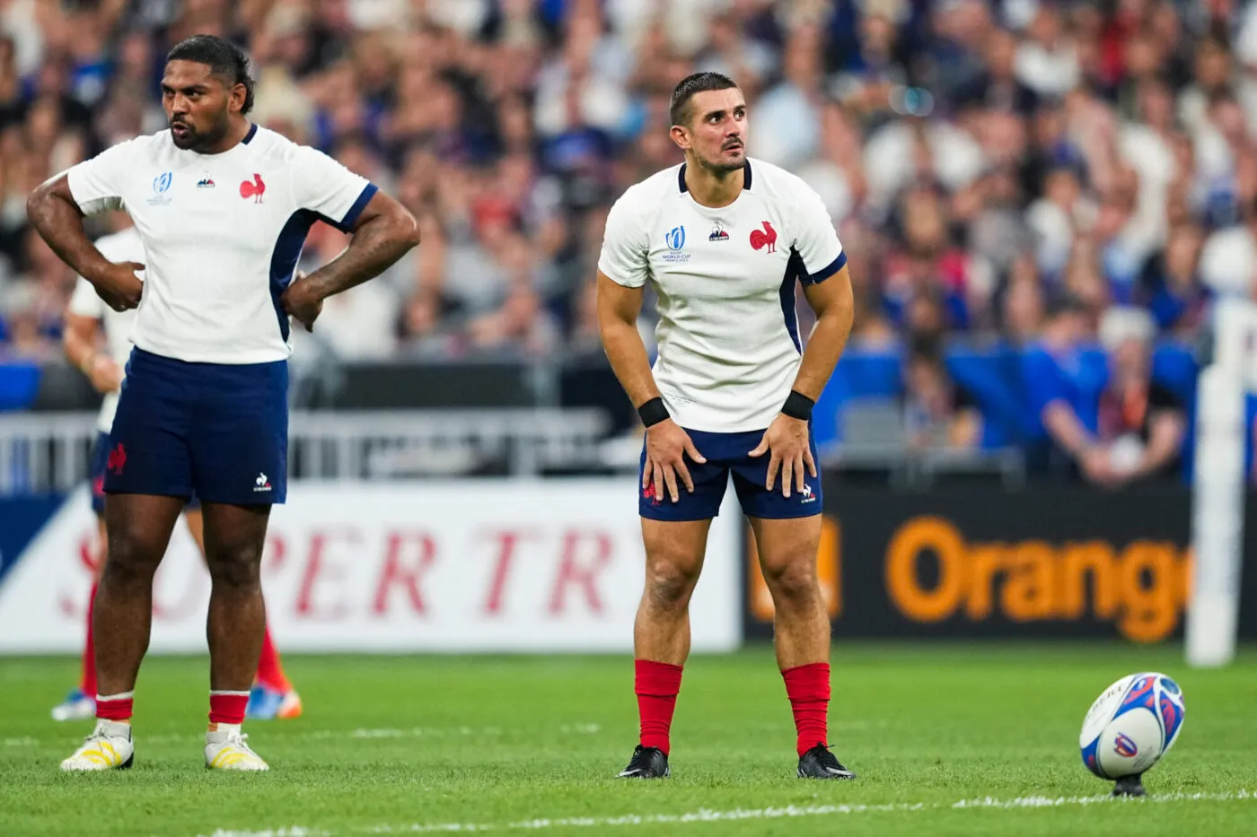 Thomas RAMOS of France during the Rugby World Cup match between France and New Zealand at Stade de France on September 8, 2023 in Paris, France. (Photo by Hugo Pfeiffer/Icon Sport)