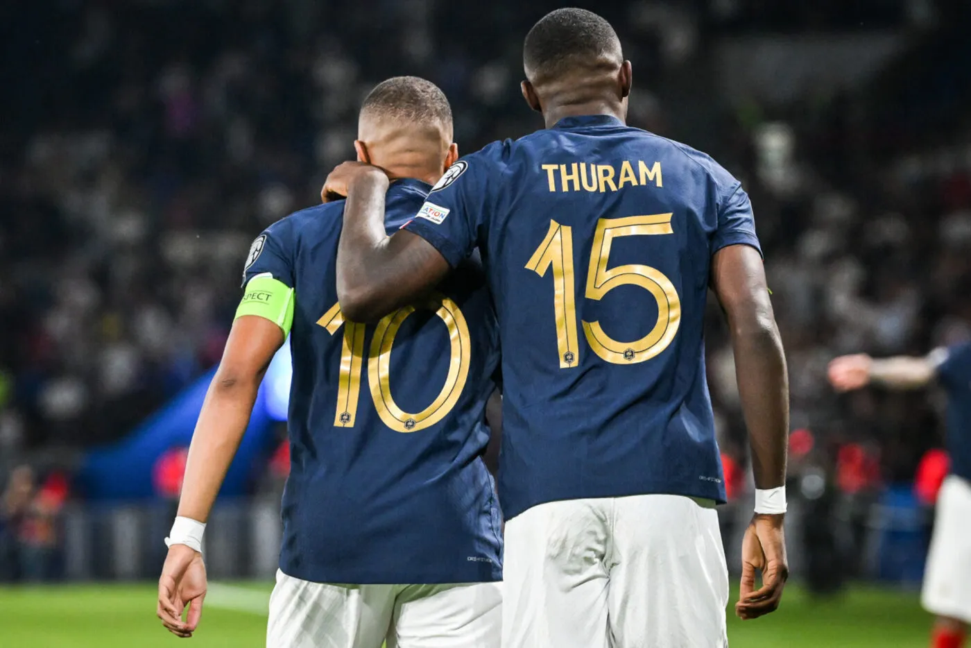 Marcus Thuram of France celebrate his goal with Kylian Mbappe of France during the Euro 2024 qualifying match, group B, between France and Ireland played at Parc des Princes Stadium on September 7 in Paris, France. (Photo by Matthieu Mirville / Pressinphoto / Icon Sport) - Photo by Icon sport