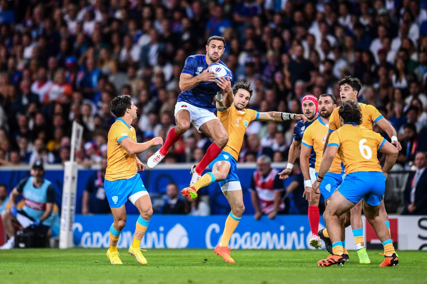 Melvyn JAMINET of France during the Rugby World Cup 2023 match between France and Uruguay at Stade Pierre Mauroy on September 14, 2023 in Lille, France. (Photo by Philippe Lecoeur/FEP/Icon Sport)