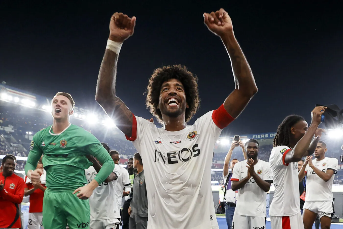 90 Marcin BULKA (ogcn) - 04 DANTE (ogcn) during the Ligue 1 Uber Eats match between Paris Saint-Germain Football Club and Olympique Gymnaste Club Nice at Parc des Princes  on September 15, 2023 in Paris, France. (Photo by Loic Baratoux/FEP/Icon Sport)