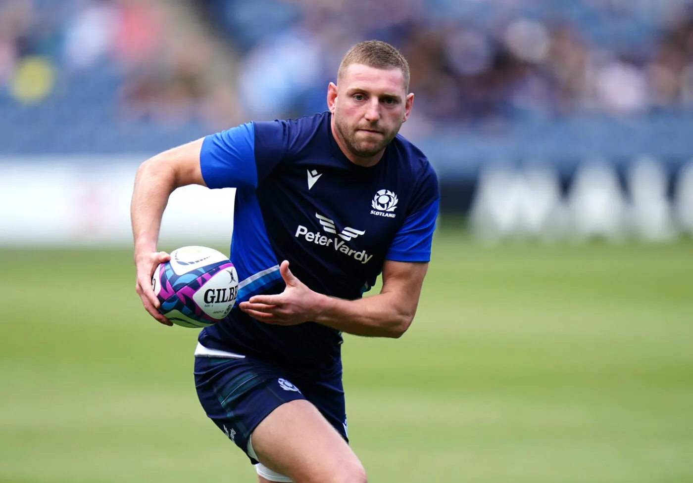 Scotland's Finn Russell warms up prior to the Summer Nations Series match at the Scottish Gas Murrayfield Stadium, Edinburgh. Picture date: Saturday August 26, 2023. - Photo by Icon sport