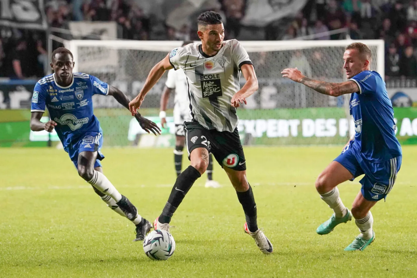 Zineddine FEHAT of Angers  during the Ligue 2 BKT match between Angers Sporting Club de l'Ouest and Sporting Club Bastiais at Stade Raymond Kopa on September 23, 2023 in Angers, France. (Photo by Eddy Lemaistre/Icon Sport)