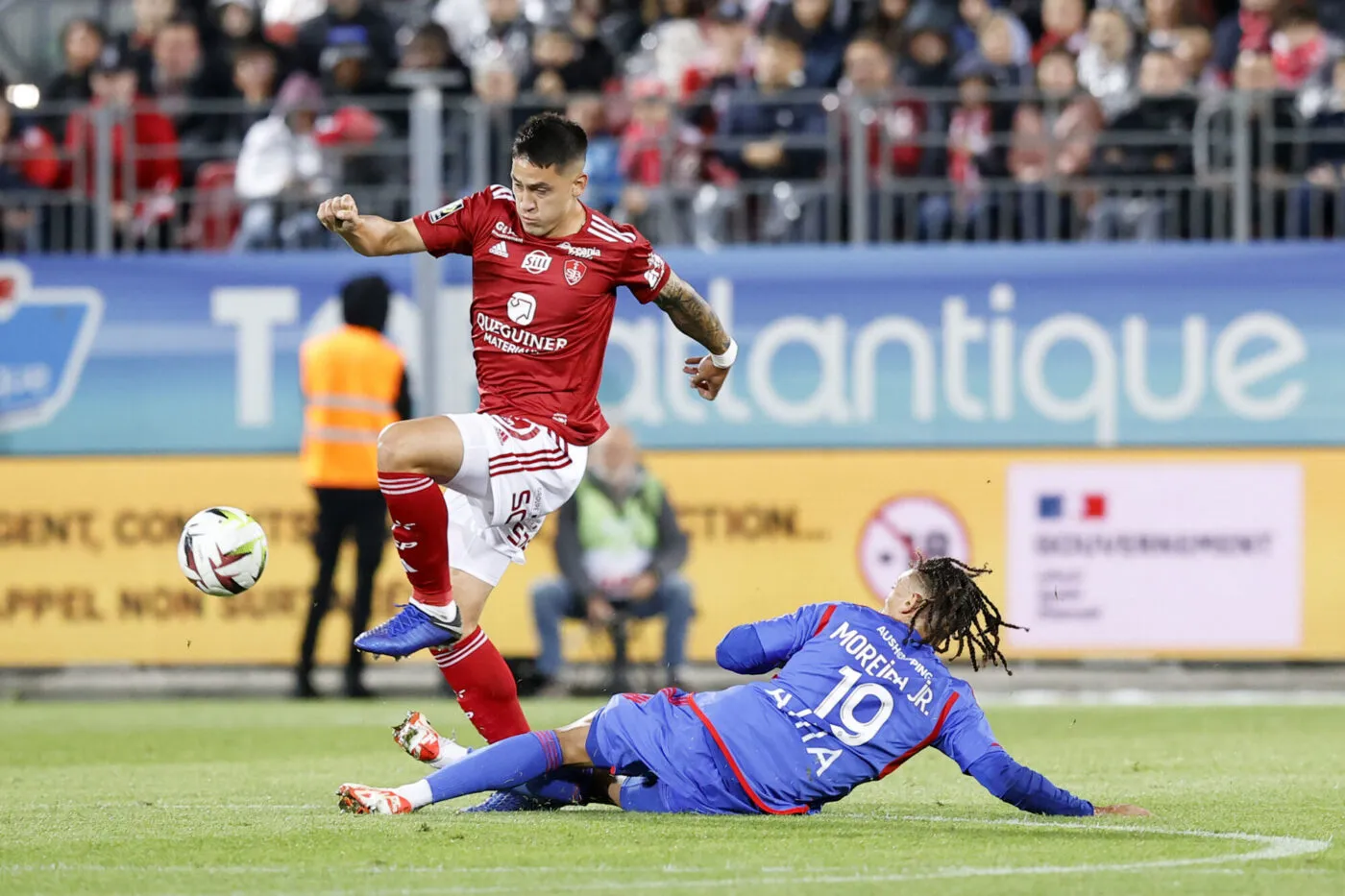 07 Martin SATRIANO (sb29) during the Ligue 1 Uber Eats match between Stade Brestois 29 and Olympique Lyonnais at Stade Francis-Le Ble on September 23, 2023 in Brest, France. (Photo by Loic Baratoux/FEP/Icon Sport)