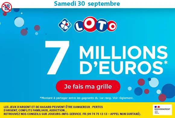 Loto du samedi 30 septembre 2023 : 7 millions d&rsquo;euros à gagner