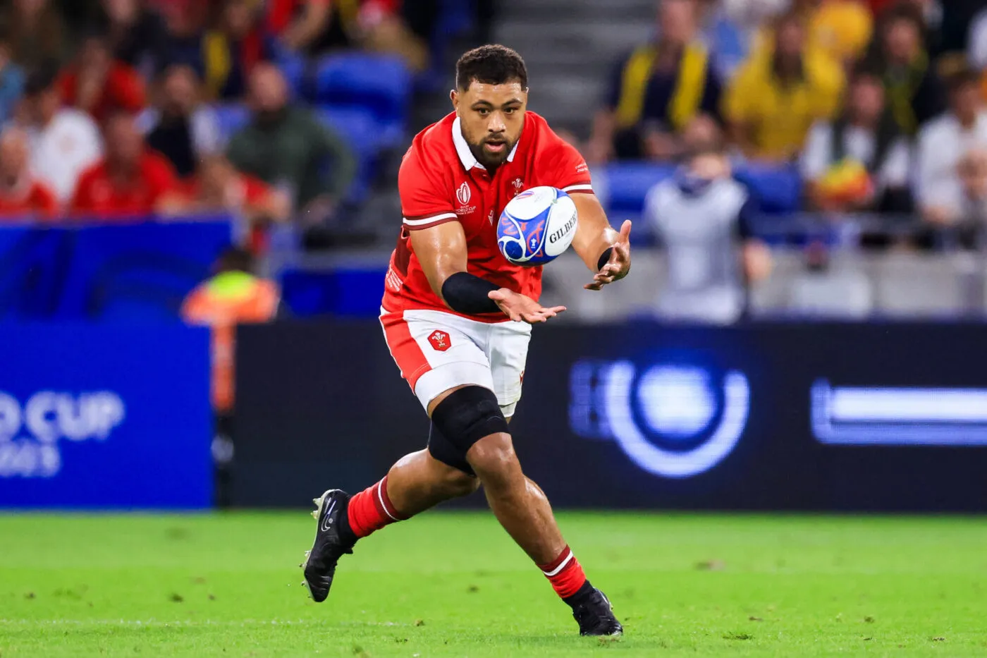 Taulupe Faletau #8 of Wales during the Rugby World Cup Pool C match between Wales and Australia at Stade de Lyon on September 24, 2023 in Lyon, France. Photo by Baptiste Paquot/ABACAPRESS.COM - Photo by Icon sport