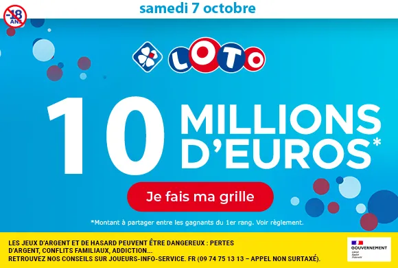 Loto du samedi 7 octobre 2023 : 10 millions d’euros à gagner