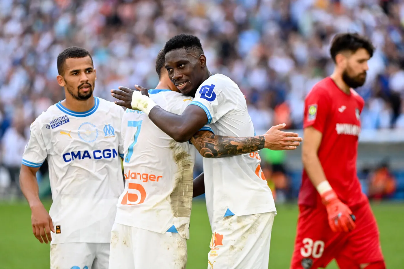 23 Ismaila SARR (om) during the Ligue 1 Uber Eats match between Olympique de Marseille and Havre Athletic Club  at Orange Velodrome  on October 8, 2023 in Marseille, France. (Photo by Sylvain Thomas/FEP/Icon Sport)