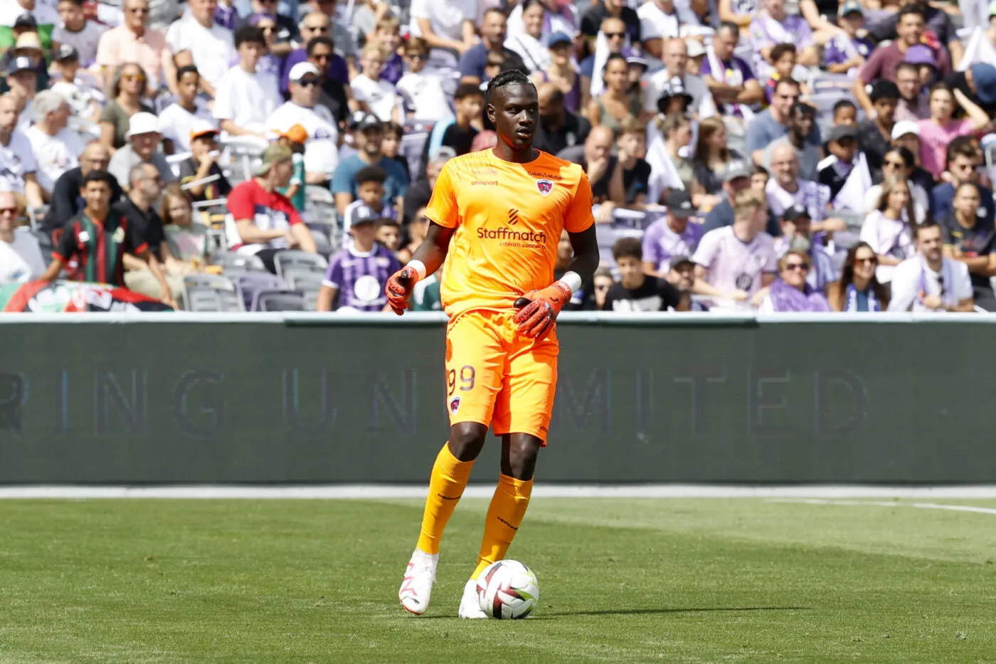 99 Mory DIAW (cf63) during the Ligue 1 Uber Eats match between at Toulouse Football Club and Clermont Foot 63 at Stadium de Toulouse  on September 3, 2023 in Toulouse, France. (Photo by Loic Baratoux/FEP/Icon Sport)