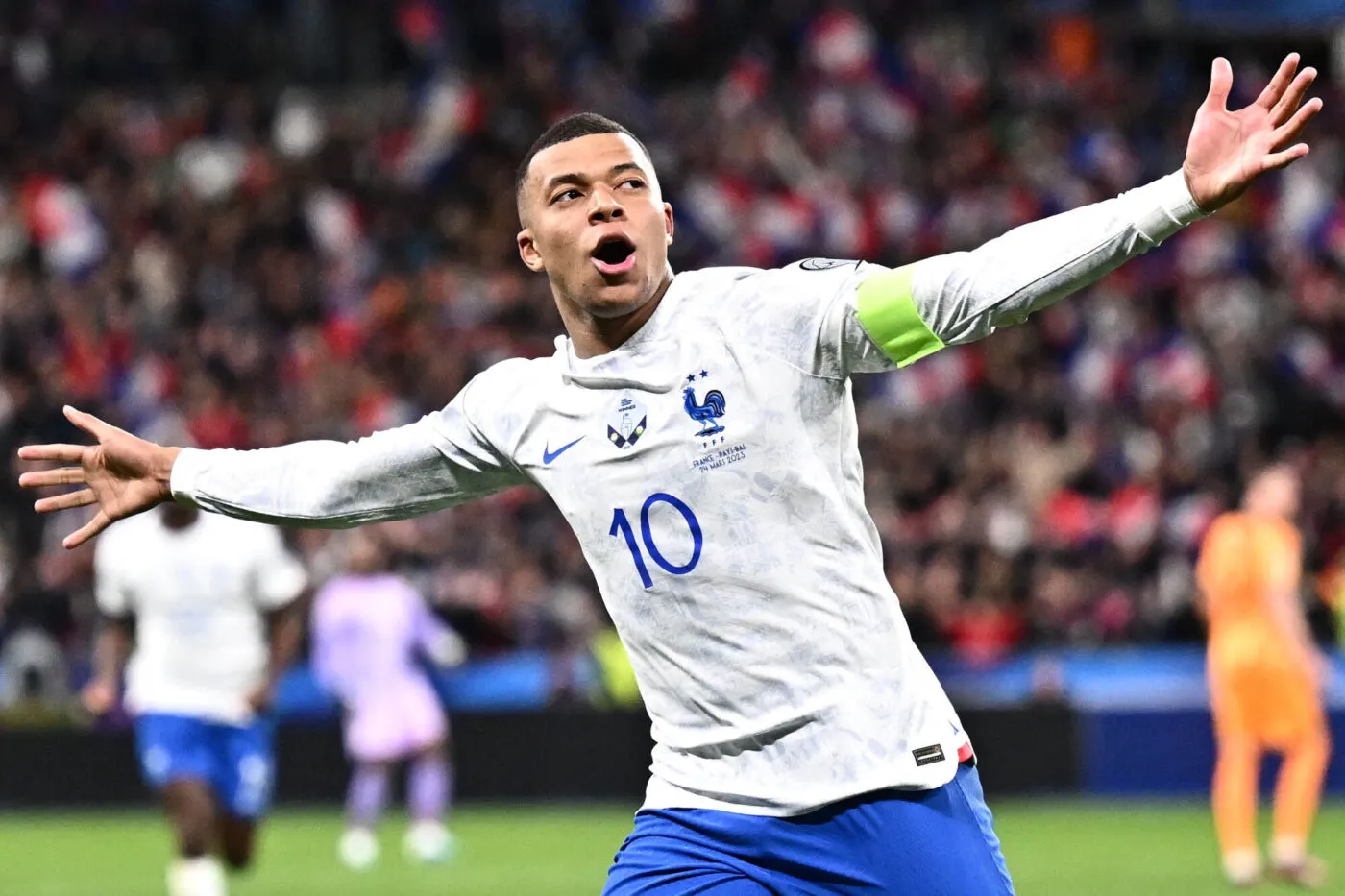 10 Kylian MBAPPE (fra) during the UEFA Euro 2024 Qualifying, Group B match between France and Netherlands on March 24, 2023 in Paris, France. (Photo by Anthony Bibard/FEP/Icon Sport)