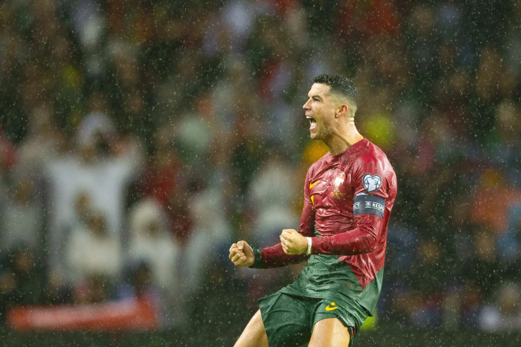 Porto, 13/10/2023 - Portugal hosted Slovakia this evening at the Dragão stadium, in the 7th round of Group J for the qualification of the 2024 European Championship. Cristiano Ronaldo's goal celebelebrated (Pedro Correia/Global Imagens) - Photo by Icon sport