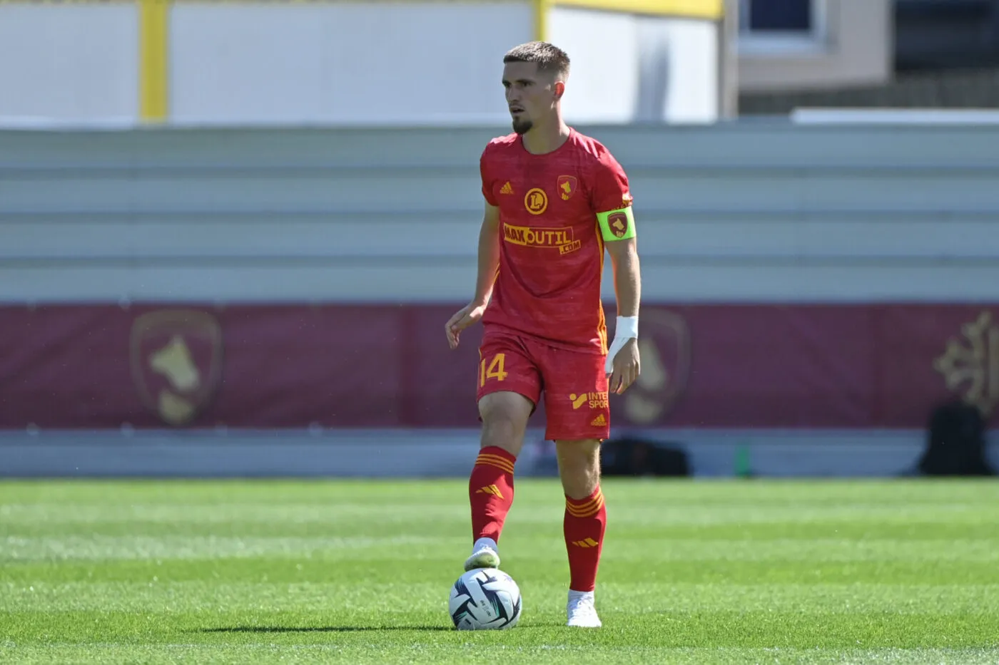 Bradley DANGER (raf) during the Ligue 2 BKT match between Rodez and Saint Etienne at Paul Lignon Stadium on August 12, 2023 in Rodez, France. (Photo by Sylvain Dionisio/FEP/Icon Sport)