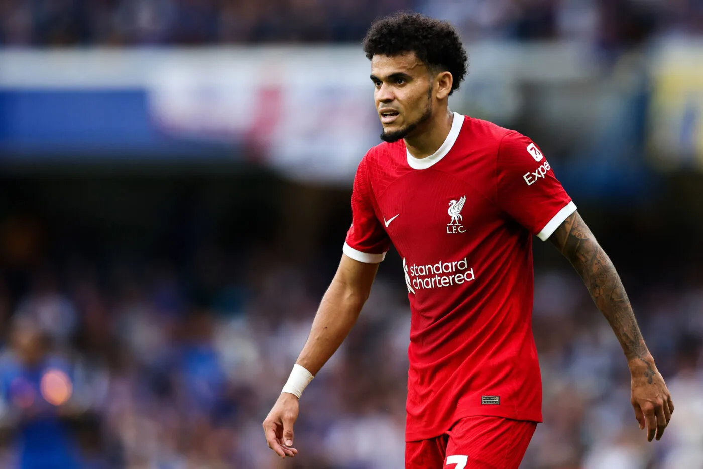 London, England, 13th August 2023. Luis Diaz of Liverpool during the Premier League match at Stamford Bridge, London. Picture credit should read: David Klein / Sportimage - Photo by Icon sport