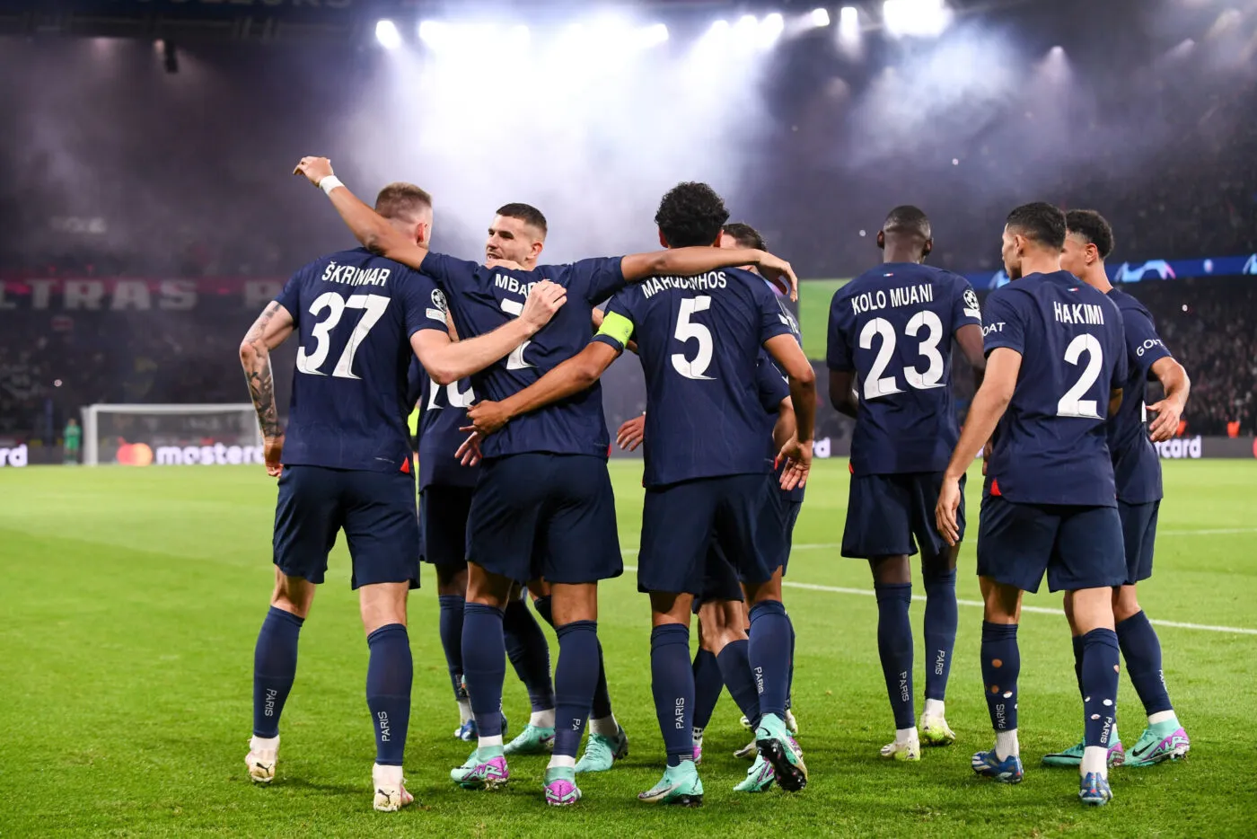 Equipe de football du PSG during the UEFA Champions League Group F match between Paris Saint-Germain and AC Milan at Parc des Princes on October 25, 2023 in Paris, France. (Photo by Philippe Lecoeur/FEP/Icon Sport)