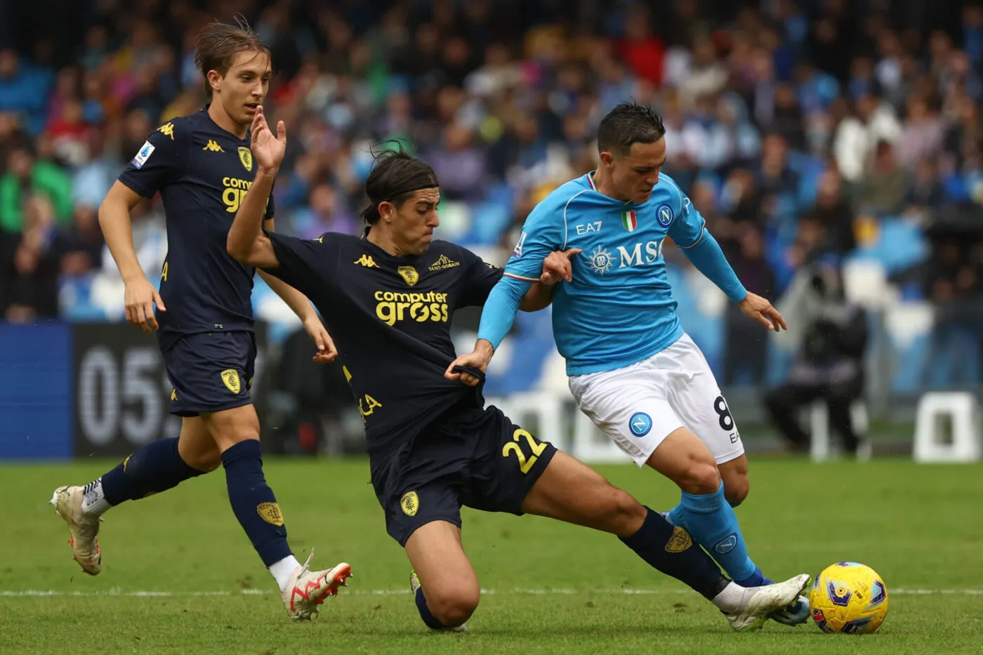 Foto Alessandro Garofalo/LaPresse 12 novembre 2023 Napoli, Italia sport calcio Napoli vs Empoli - Campionato di calcio Serie A TIM 2023/2024 - stadio Diego Armando Maradona Nella foto: Giacomo Raspadori (SSC Napoli); November 12 , 2023 Naples, Italy sport soccer Napoli vs Empoli - Italian Football Championship League A TIM 2023/2024 - Diego Armando Maradona stadium. In the pic: Giacomo Raspadori (SSC Napoli); - Photo by Icon sport