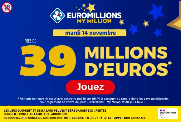 EuroMillions mardi 14 novembre : 39 millions d’euros à gagner  !