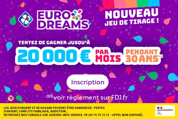 EURODREAMS jeudi 7 décembre 2023 : Tentez de gagner 20 000€ par mois pendant 30 ans +10€ offerts en EXCLU pour jouer