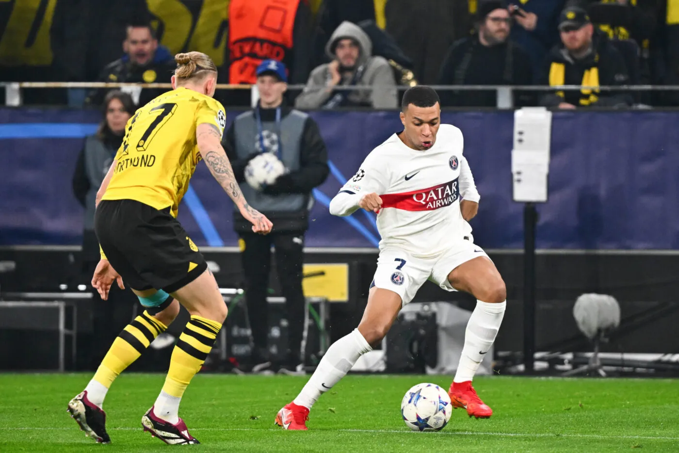 Kylian MBAPPE of PSG during the UEFA Champions League Group F match between Borussia Dortmund and Paris Saint-Germain Football Club at Signal Iduna Park on December 13, 2023 in Dortmund, Germany. (Photo by Anthony Dibon/Icon Sport)