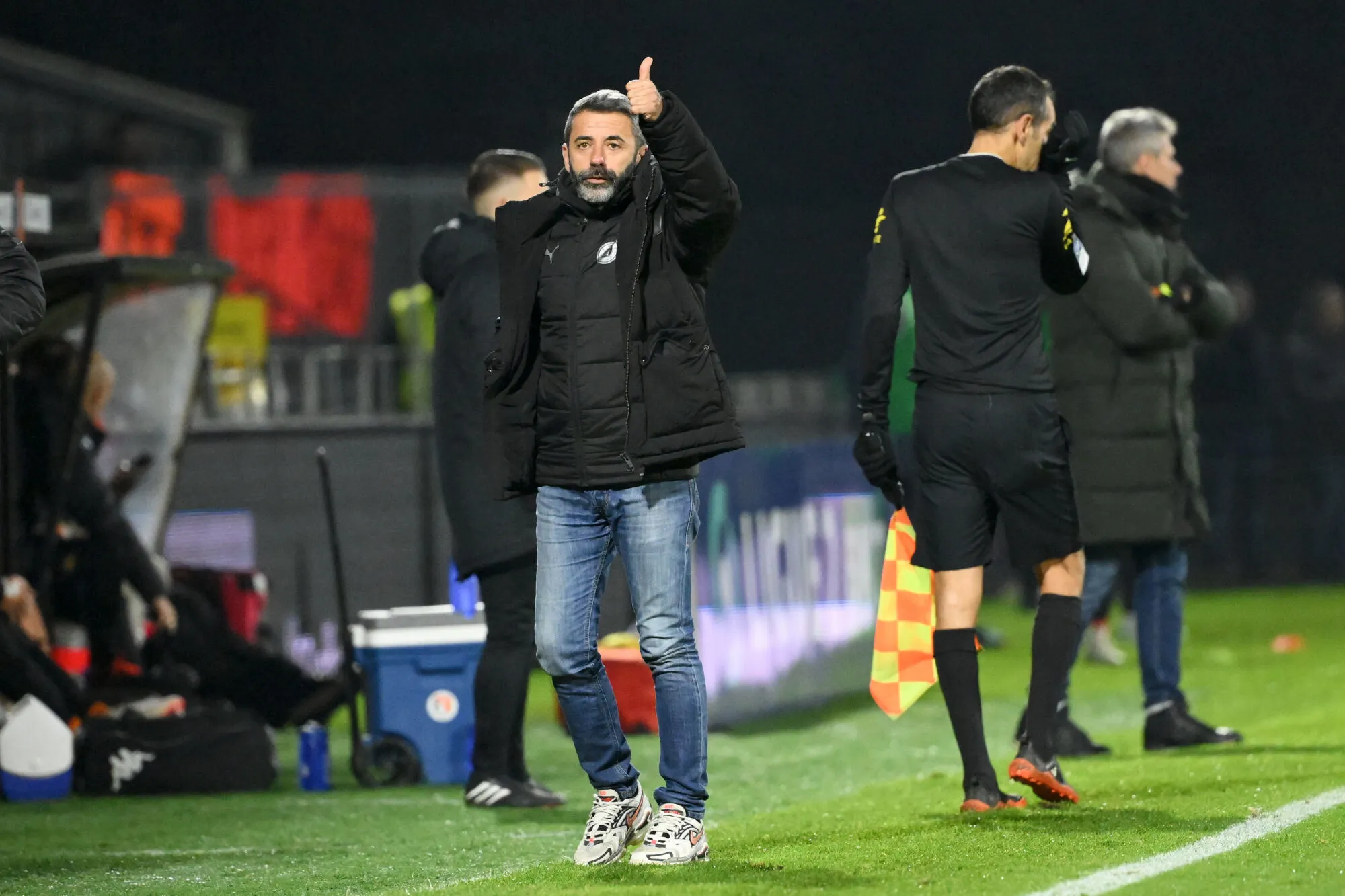 Nicolas Usaï (Pau FC) lors du déplacement à Laval. (Photo : Christophe Saidi/FEP/Icon Sport)