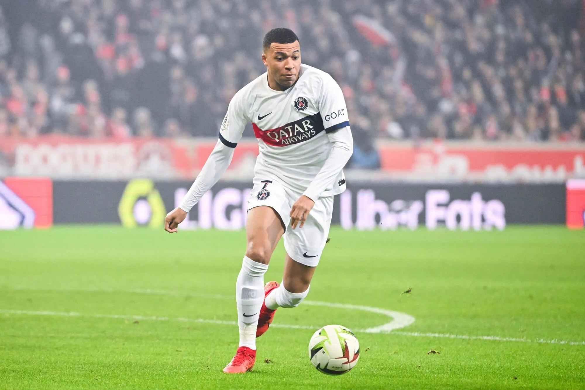 Kylian MBAPPE of PSG during the Ligue 1 Uber Eats match between LOSC Lille and Paris Saint-Germain Football Club at Stade Pierre Mauroy on December 17, 2023 in Lille, France. (Photo by Anthony Dibon/Icon Sport)