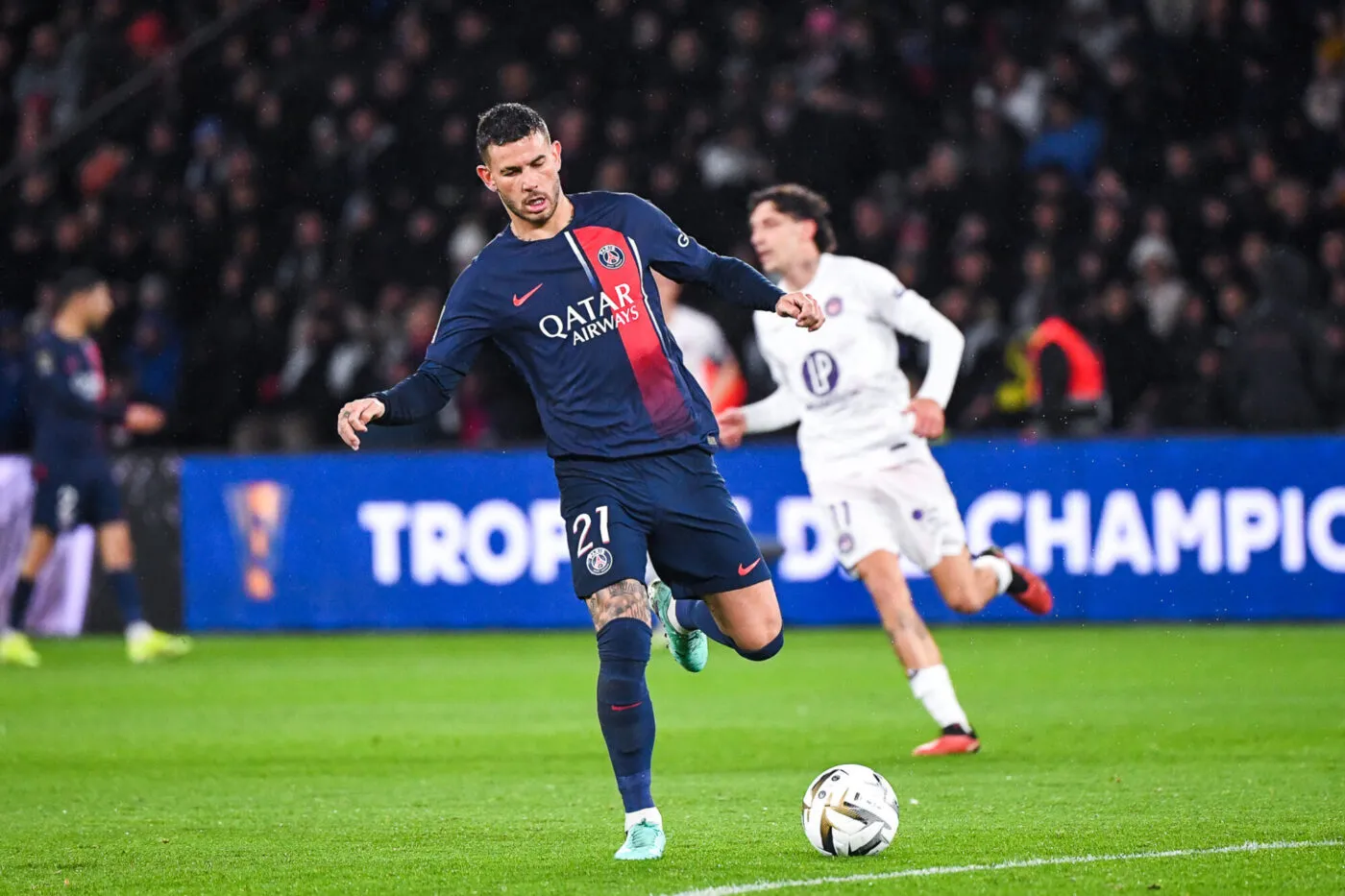 Lucas HERNANDEZ of FC Paris Saint-Germain during the Champions Trophy match between Paris Saint Germain and Toulouse Football Club at Parc des Princes on January 3, 2024 in Paris, France. (Photo by Anthony Bibard/FEP/Icon Sport)